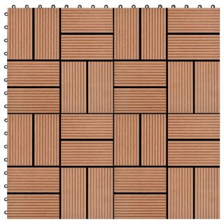terrassiplaadid, 11 tk, WPC, 30 x 30 cm, 1 m², pruun