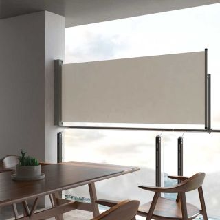 lahtitõmmatav terrassi külgsein, 100 x 300 cm, kreemjas