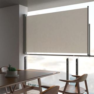lahtitõmmatav terrassi külgsein, 140 x 300 cm, kreemjas