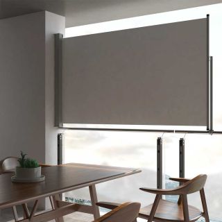 lahtitõmmatav terrassi külgsein, 140 x 300 cm, hall