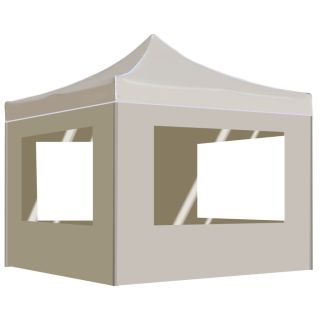 kokkupandav peotelk seintega, alumiinium, 3 x 3 m, kreemjas