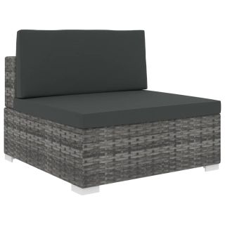 sektsiooniline keskmine iste, 1 tk, patjadega, polürotang, hall