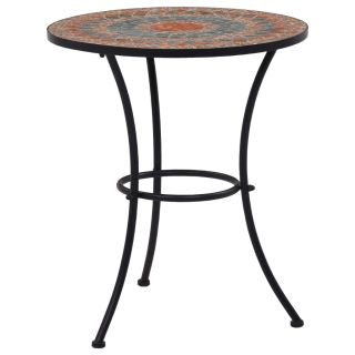 mosaiikplaadiga bistroolaud, oranž/hall, 60 cm, keraamiline
