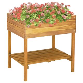 tõstetud taimekast, 78,5x58,5x78,5 cm, toekast akaatsiapuidust