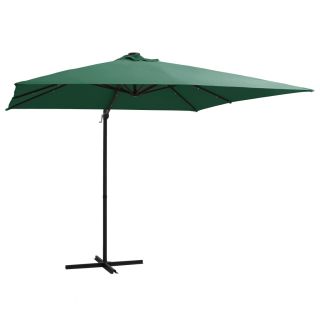 konsooldisainiga päikesevari LED teraspost 250x250 cm roheline