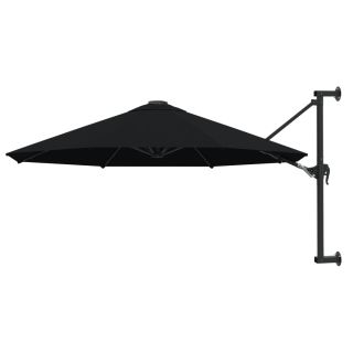 seinale kinnitatav päikesevari, metallpostiga 300 cm, must