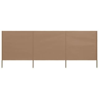 tuulekaitse sein 3 paneelist, kangas, 400 x 80 cm pruunikashall