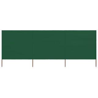 tuulekaitse sein 3 paneelist, kangas, 400 x 160 cm roheline