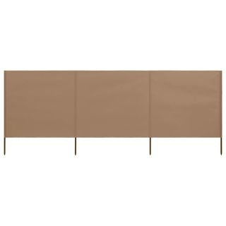 tuulekaitse sein 3 paneelist, kangas 400 x 160 cm pruunikashall