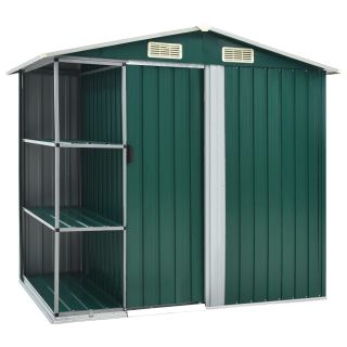 aiakuur riiulitega roheline 205 x 130 x 183 cm, raud