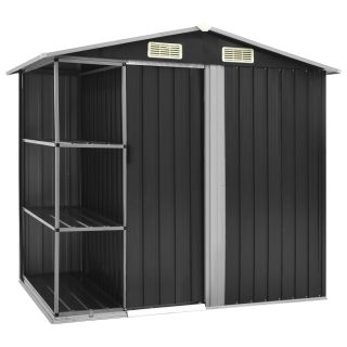 Садовый сарай с полками, антрацитово-серый 205 x 130 x 183 см, железо
