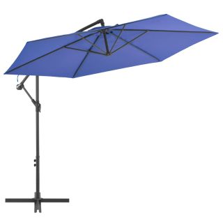 konsooldisainiga päikesevari, alumiiniumpost, 300 cm sinine