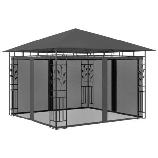 Навес с москитной сеткой, 3 x 3 x 2,73 м, антрацит, 180 г/м²