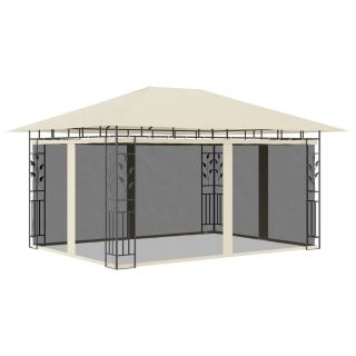 Навес с москитной сеткой, 4 x 3 x 2,73 м, кремовый, 180 г/м²