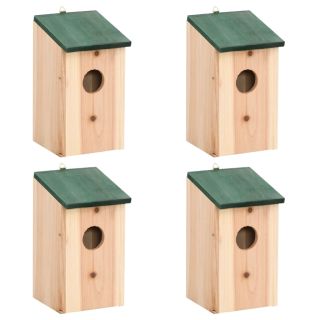 lindude pesakastid, 4 tk, puit 12 x 15 x 22 cm