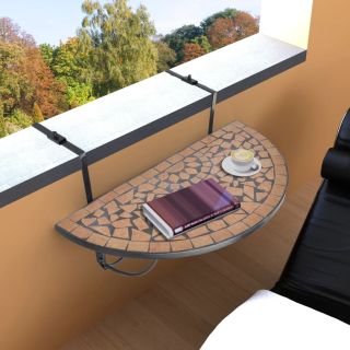 rippuv rõdulaud, terrakota, mosaiik