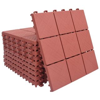 terrassiplaadid 10 tk, punane, 30,5 x 30,5 cm, plast