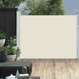 lahtitõmmatav terrassi külgsein, 140 x 500 cm, kreemjasvalge