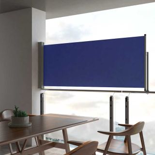 lahtitõmmatav terrassi külgsein, 100 x 300 cm, sinine