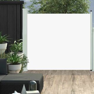 lahtitõmmatav terrassi külgsein, 100 x 300 cm, kreemjasvalge