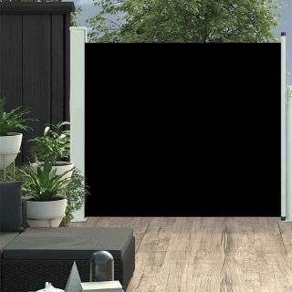 lahtitõmmatav terrassi külgsein, 100 x 300 cm, must