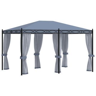 varjualune võrkkardinatega, 3 x 4 m, antratsiithall, teras