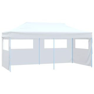 professionaalne kokkupandav peotelk 4 seina 3 x 6 m teras valge