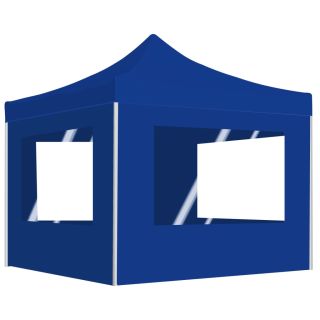 Складная палатка для вечеринок со стенками, алюминий, 2 x 2 м, синяя
