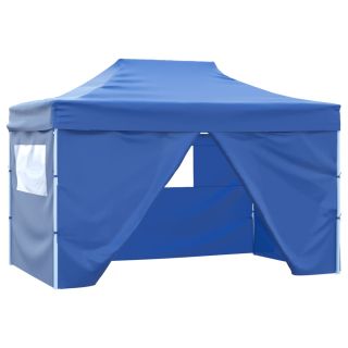 Складная палатка с 4 боковыми стенками, 3 х 4,5 м, синяя
