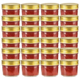 kuldsete kaantega klaasist moosipurgid 24 tk, 110 ml