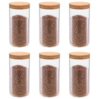 korgist kaanega klaasist säilituspurgid 6 tk, 1100 ml