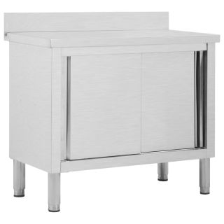 töölaud liugustega, 100x50x(95-97) cm, roostevaba teras