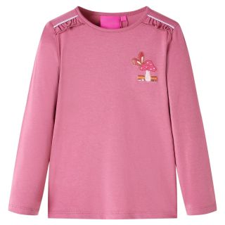 Pikkade varrukatega lastesärk, vaarikaroosa, 128