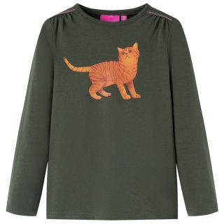 Pikkade varrukatega lastesärk, khaki, 116