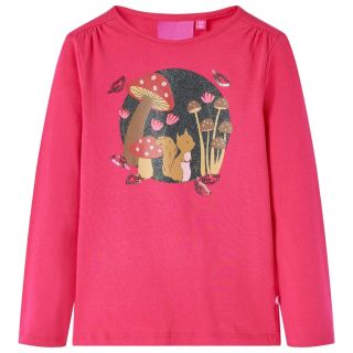 Pikkade varrukatega lastesärk, erkroosa, 140