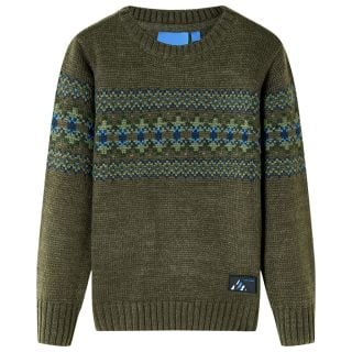 Laste kampsun, kootud, khaki, 116
