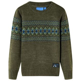 Laste kampsun, kootud, khaki, 128