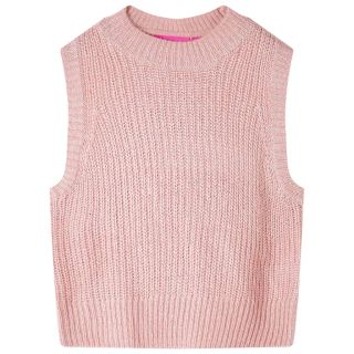 Laste kampsunvest, kootud, heleroosa, 128