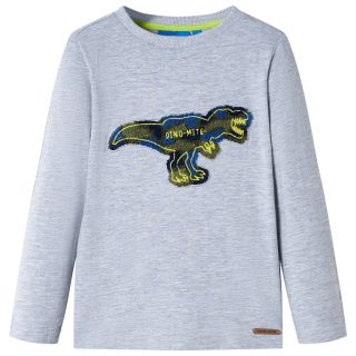 Детская рубашка с длинным рукавом, серый микс, 128
