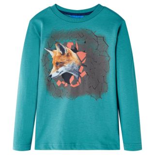 Pikkade varrukatega lastesärk, rohekas-sinine, 128