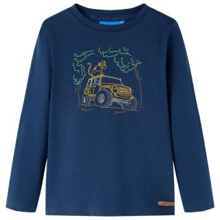Pikkade varrukatega lastesärk, triibuline, tumesinine, 92