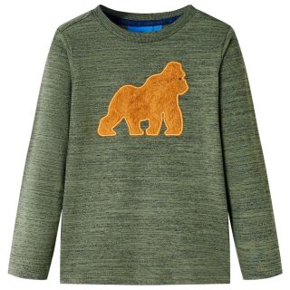 Pikkade varrukatega lastesärk, khaki, 140