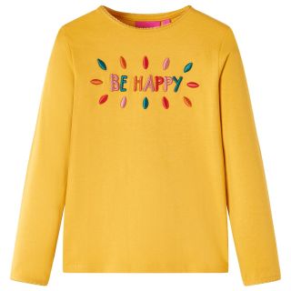 Pikkade varrukatega lastesärk, tume ooker, 128