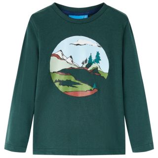 Pikkade varrukatega lastesärk, tumeroheline, 128