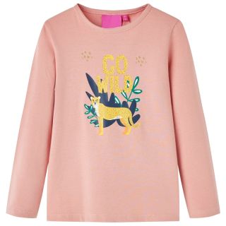 Pikkade varrukatega lastesärk, heleroosa, 140