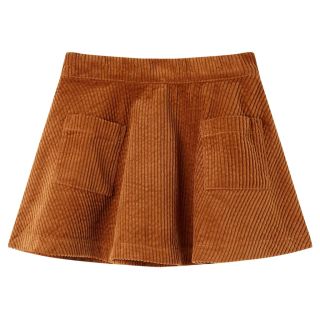 Taskutega laste seelik, velvet, konjakipruun, 116