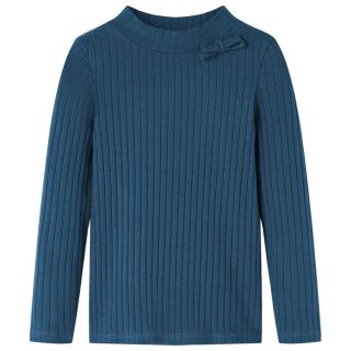 Pikkade varrukatega lastesärk, soonikkoes, tumesinine, 104