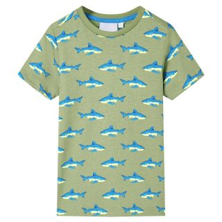 Laste T-särk, hele khaki, 128