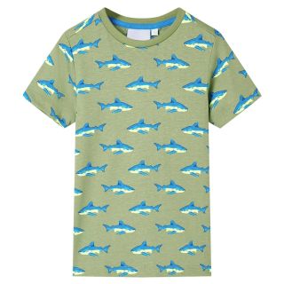 Laste T-särk, hele khaki, 140