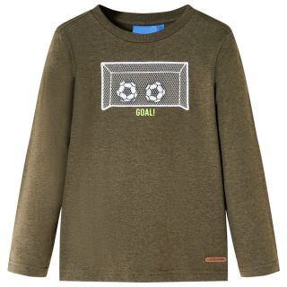 Детская рубашка с длинным рукавом, хаки, 92